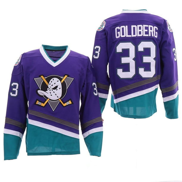 Greg Goldberg #33 Mighty Ducks Purple Hockey Jersey – 99Jersey
