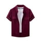 thumbnail image 1 of pstuiky Camisa de manga corta para hombre, Blusa de manga corta con cuello vuelto y bolsillos abotonados de color liso para hombre camisetas de hombre xl, 1 of 6