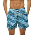 thumbnail image 2 of VBTAPA Big and Tall Swim Trunks for Men Sea Turtles Print Board Shorts Elastic Waist Drawstring Beach Shorts Quick Dry Surf Swimming Shorts with Pockets Blue#2 XXXXL, 2 of 6
