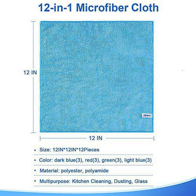 Unique Bargains Microfiber Lint Free Highly Absorbent Reusable Kitchen  Towels 12 X 12 12 Packs Orange : Target