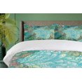 thumbnail image 4 of Ambesonne Dragonfly Duvet Cover Sets, Fantasy Flowers Mix, 2-Queen, Turquoise Amber, 4 of 7