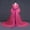 Hot Pink, variant on Womens Lingerie Fashion Sexy Tulle Robe Long Nightgown Bathrobe Bridal Robe Lace Intimates