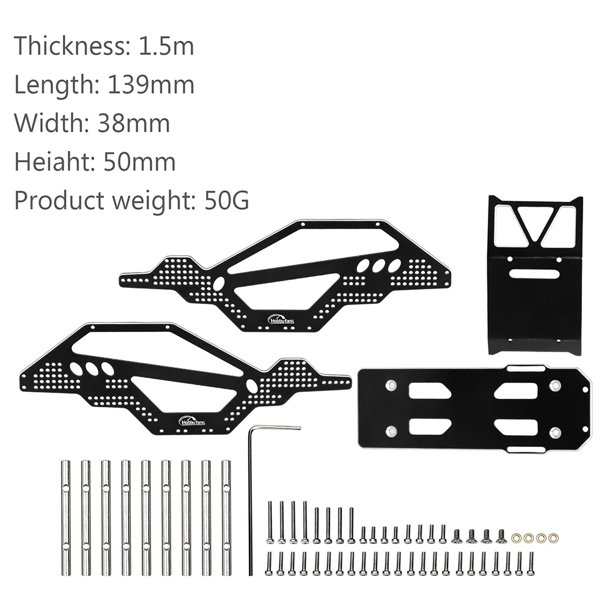 Piezas de actualización de carcasa de chasis de Metal Ehuebsd para vehículos y juguetes de control remoto SCX24 90081