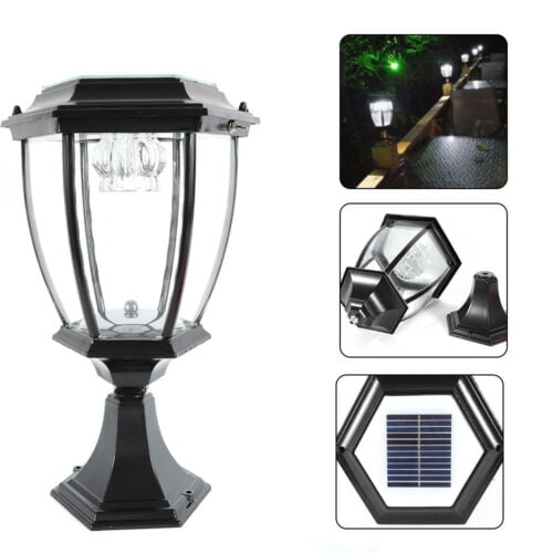 1-4X Solar Powered LED Outdoor Garden Fence Wall Lantern Hexagonal Light Lamp UK 