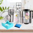 thumbnail image 4 of Soporte de silicona para tazas con ranura incorporada para manualidades, para aplicar calcomanías de vinilo para vasos, pequeño soporte para tazas con escobilla de goma con borde de fieltro para botel, 4 of 5