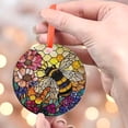 thumbnail image 4 of Bee and Flower Ornament Suncatcher  Round Honeycomb Window Hanging, Colorful Floral Garden Decor, Nature Lover Gift, Sun Catcher, 2025, Holiday 2025, Festive Home Accent,, 4 of 5