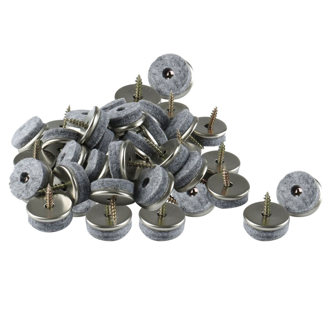 Screw Felt Glider Furniture Pads DIY Leg Feet Protectors 24mm 1" Dia 40pcs