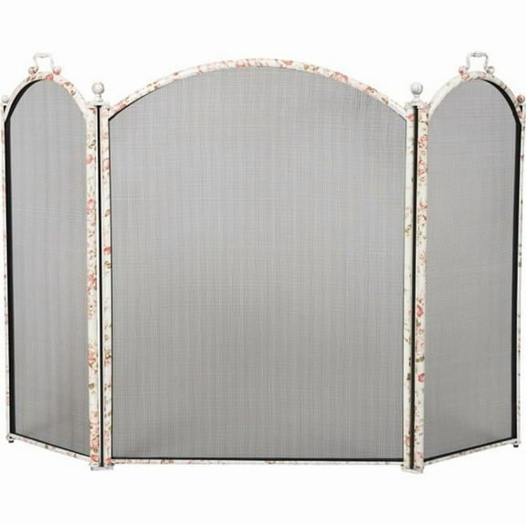 Dagan 1383-34FL Floral Design 3 Fold Arched Screen, Floral