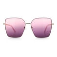 thumbnail image 5 of Womens Classic 90s Designer Metal Rim Oversized Rectangle Butterfly Diva Sunglasses Gold Pink - Pink Purple, 5 of 8