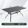 thumbnail image 7 of 6 - Person Rectangular 63"L X 38"W Outdoor Dining Table, 7 of 7