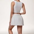thumbnail image 6 of Women's High Waist Pleated Skirt with Built-In Shorts and Stretch Waistband - X Large, White, 6 of 6
