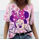 thumbnail image 3 of Camiseta holgada con estampado de dibujos animados de Disney Mickey Mouse para mujer, camisetas de verano de manga corta con cuello en V, camisetas kawaii, ropa femenina, 3 of 5