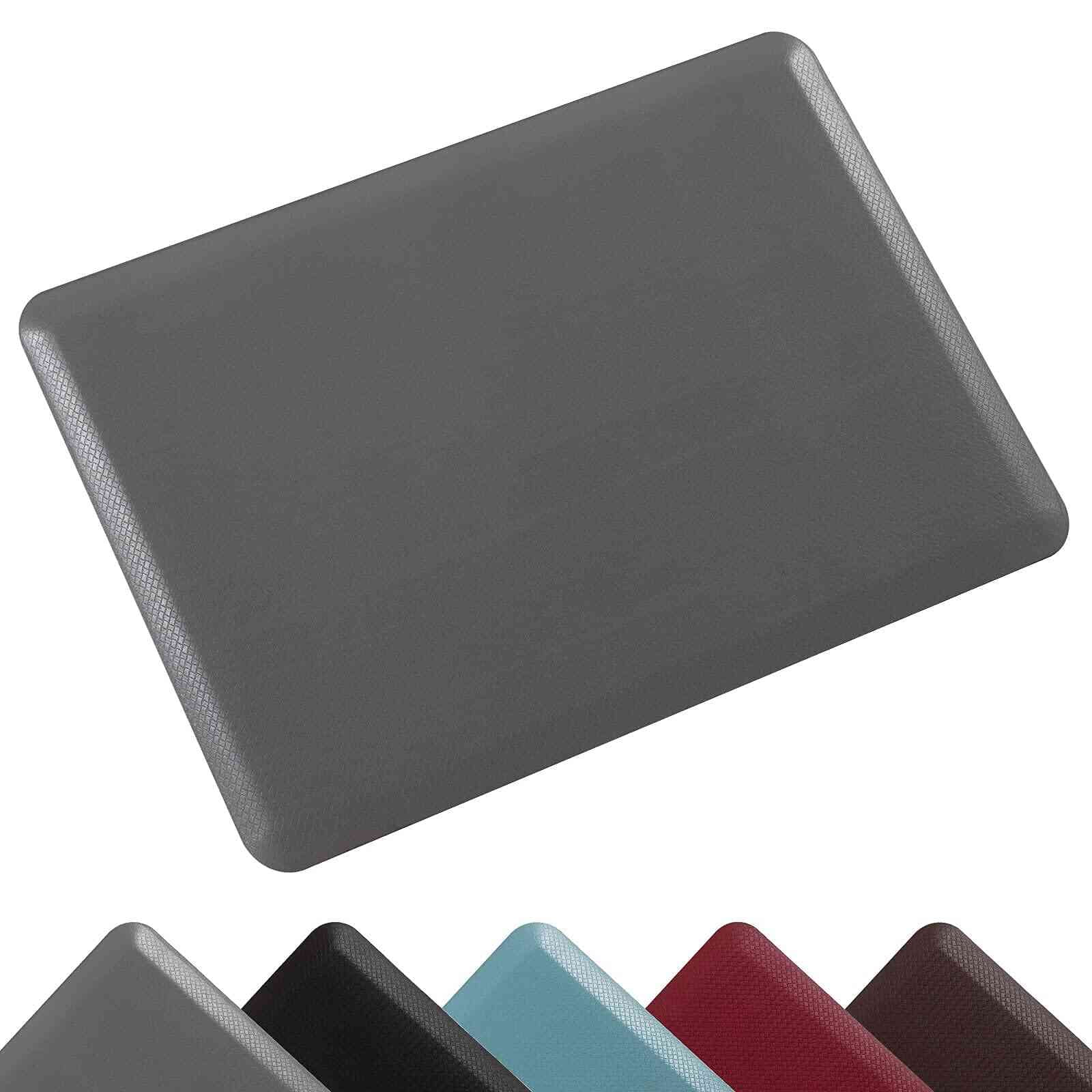 Carvapet Anti-Fatigue Floor Mat Cushioned Kitchen Comfort Mat, Waterproof Non-Slip Standing Desk Foam Mats and Rugs, Grey, 17.3"x28"