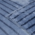 thumbnail image 2 of Napa Plush  Throw Blanket Dark Blue, Twin 60"x90", Striped Reversible Velvet Luxury Fleece Warm Bed Couch Blanket, Super Soft and Cozy, 2 of 7