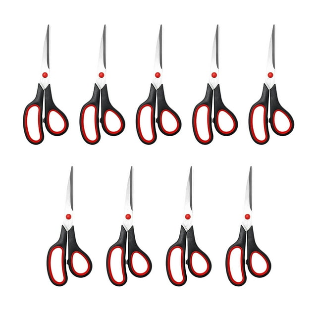 Stainless Steel Purpose Scissors Rubber Scissors Household Scissors for Craft and Stationery Products 9PCS