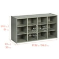 thumbnail image 2 of ECR4Kids Streamline 12 Cubby Tray Storage Cabinet, 3x4, Classroom Furniture, Grey Wash, 2 of 9