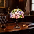 thumbnail image 7 of Tiffany Style Floral Stained Glass Table Lamp,Colorful Flower Shade Desk Lamp with Antique Bronze Metal Base,Lamp for Bedroom, Living Room, Study & Coffee Shop Decor(7.9*14.2 in)C, 7 of 7