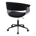 thumbnail image 5 of LumiSource Black Metal, Black Wood, Black Velvet Vintage Mod Office Chair, 5 of 6