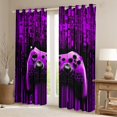 thumbnail image 2 of Feelyou Futuristic Gamepad Boys Black Out Curtains, Neon Purple Honeycomb Curtains Pack of 2 (42x63 Each), Modern Video Game Bedroom Curtains, Black Out Curtains Decor, 2 of 6