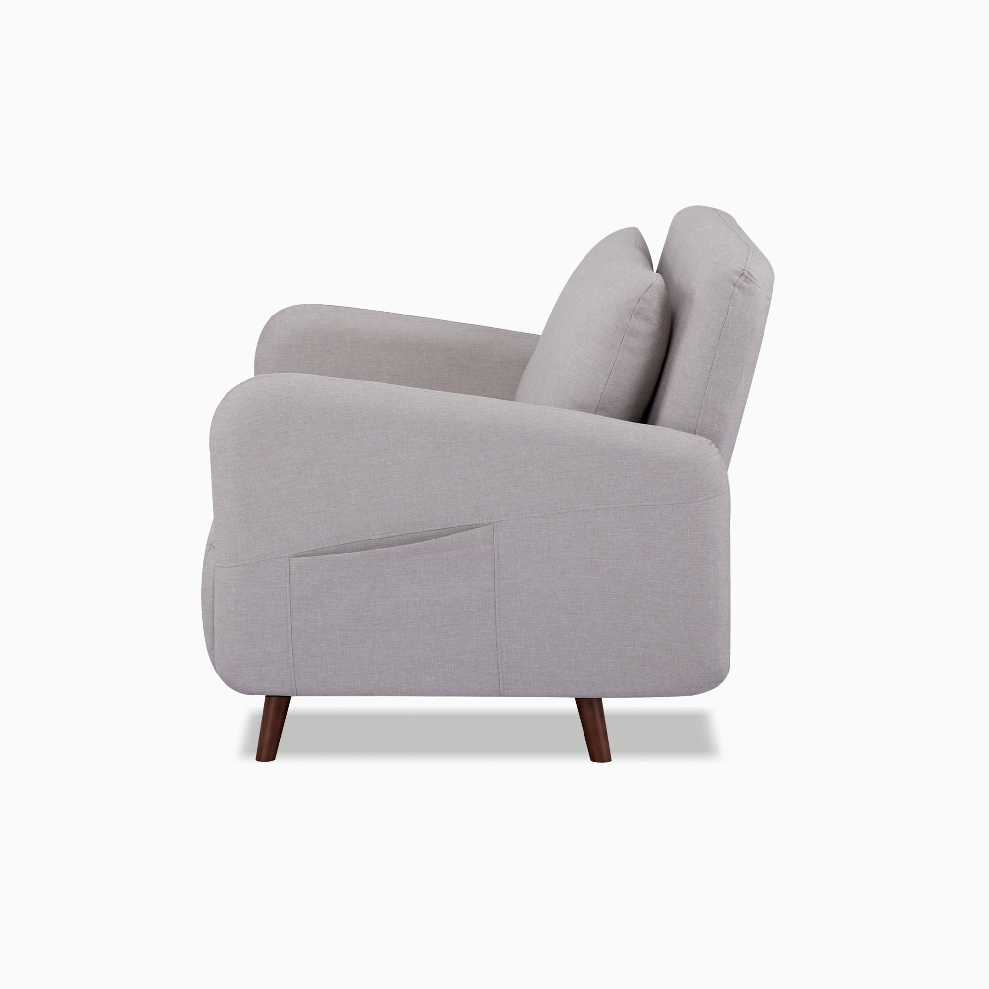 A&D Home Cypress Faux Linen Convertible Chair, Compact Futon Sleeper, Beige