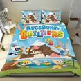 thumbnail image 1 of Constructores de Bugs Bunny Conjunto de sábanas temático, trío de piezas, cómodo y amigable con la piel, diseño único, regalo de decoración para el hogar para familiares, amigos y fans,173cm *218cm, 1 of 6