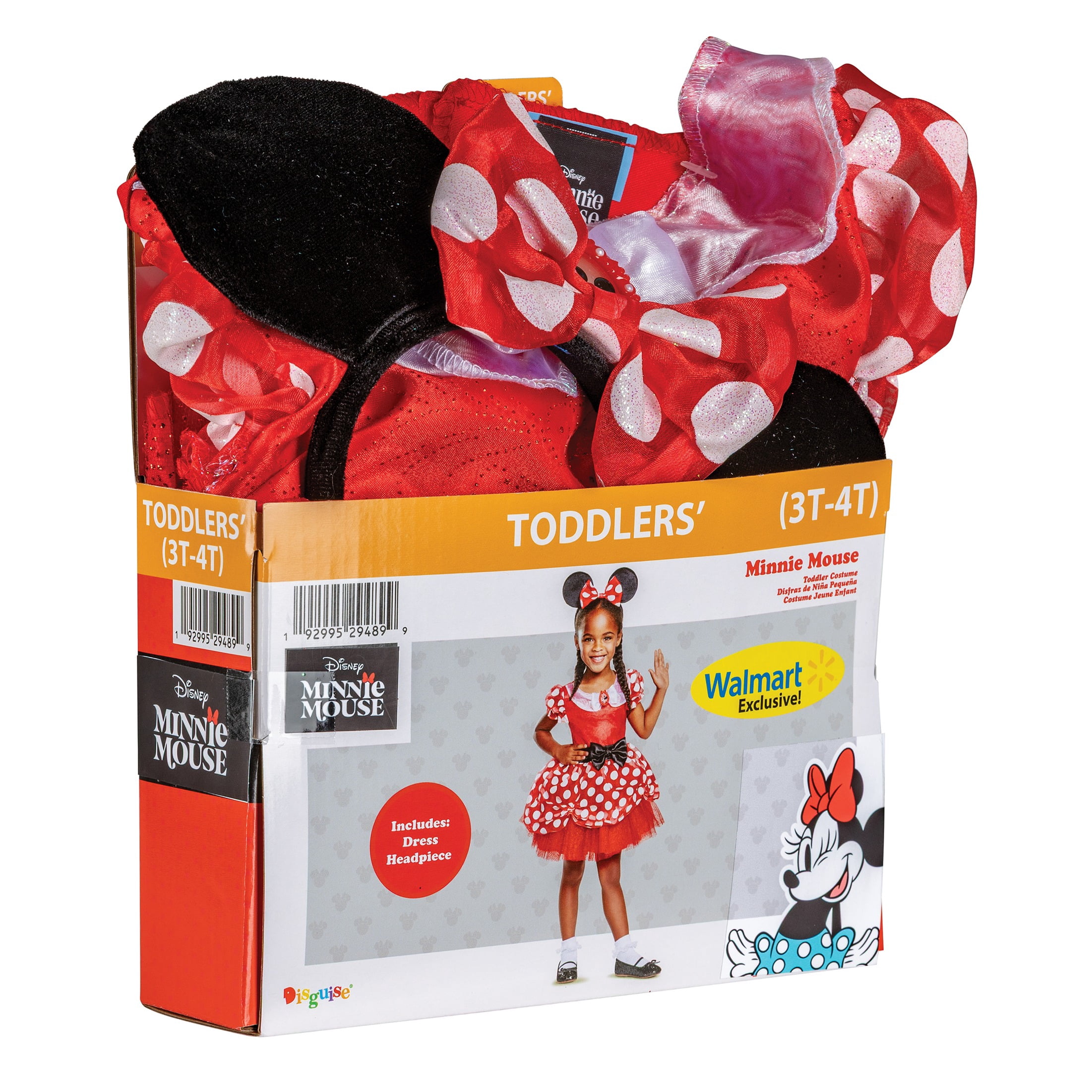 Disney Minnie Mouse Halloween Costume for Children, Toddlers Size 3T-4T, by Disguise