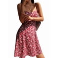 thumbnail image 2 of Women'S Summer Floral Print A Line Short Suspender Dress Red XL, 2 of 9