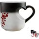 thumbnail image 1 of Taza de Café con Corazón Que Cambia de Color, Taza de Cerámica de 10oz para Bebidas Calientes, Sensible Al Calor, de Negro a Rojo, 1 of 6