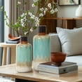 thumbnail image 3 of LuxenHome Three Earth Tones Ombre Tall Stoneware Vase 12.2" H x 5.31" W x 5.31" D, 3 of 6