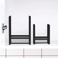thumbnail image 4 of MINGFANITY 2 soportes para platos organizador de metal para almacenamiento de platos, estante de exhibición para gabinete, mostrador y armario, negro, pequeño y grande, 4 of 5