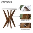 thumbnail image 5 of Round End Table 24'' High Side Table with White Top & Cross Legs, Mid Century Modern Accent Bedside Table for Living Room, Balcony, Bedroom or Small Spaces, White Walnut, 5 of 8