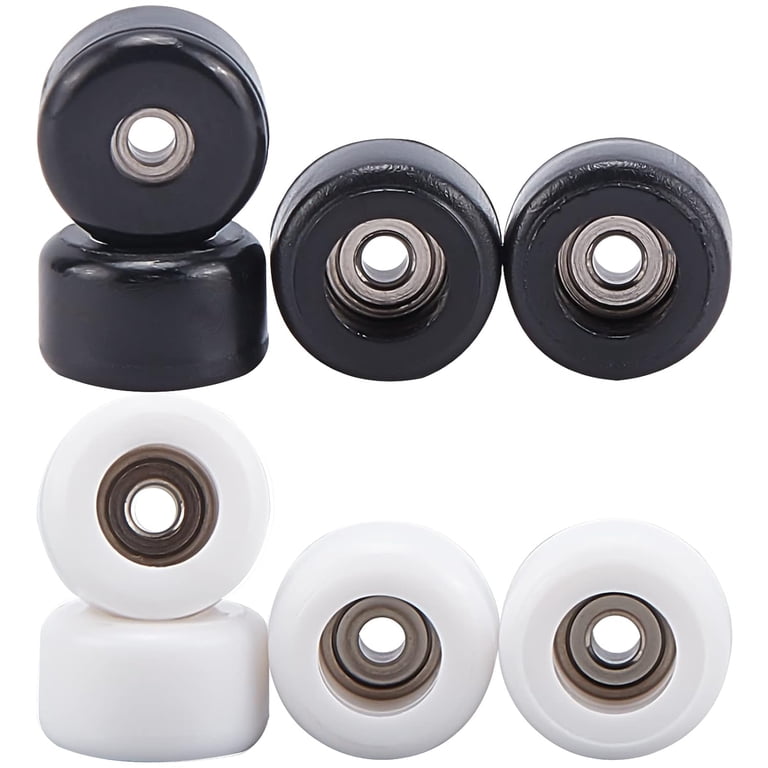 Noahwood PRO Fingerboard Wheels Set - 4Pcs Handmade Wheels With Professional Bearings For Finger Skateboards (Style: White II)