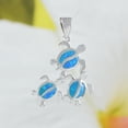 thumbnail image 2 of Paradise Hawaii Gifts Sea Turtle Blue Opal Sterling Silver Earrings and Necklace, 2 of 10