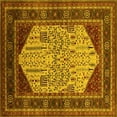 thumbnail image 1 of Ahgly Company Indoor Square Oriental Yellow Industrial Area Rugs, 6' Square, 1 of 4
