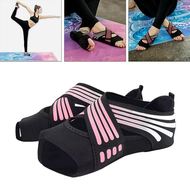 2x zapatillas de yoga antideslizantes para mujer calcetines de agarre para pilates flexibles con correas elasticas hacen que tus pies sean faciles