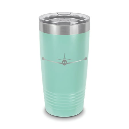 

F-84 Thunderjet Tumbler 20 oz - Laser Engraved w/ Clear Lid - Polar Camel - Stainless Steel - Vacuum Insulated - Double Walled - Travel Mug - f84 fighter bomber aircraft day fighter
