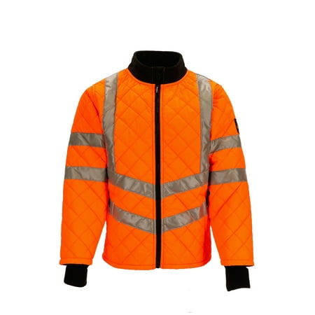 

RefrigiWear HiVis Insulated Diamond Quilted Water Repellent Jacket (Orange Small)