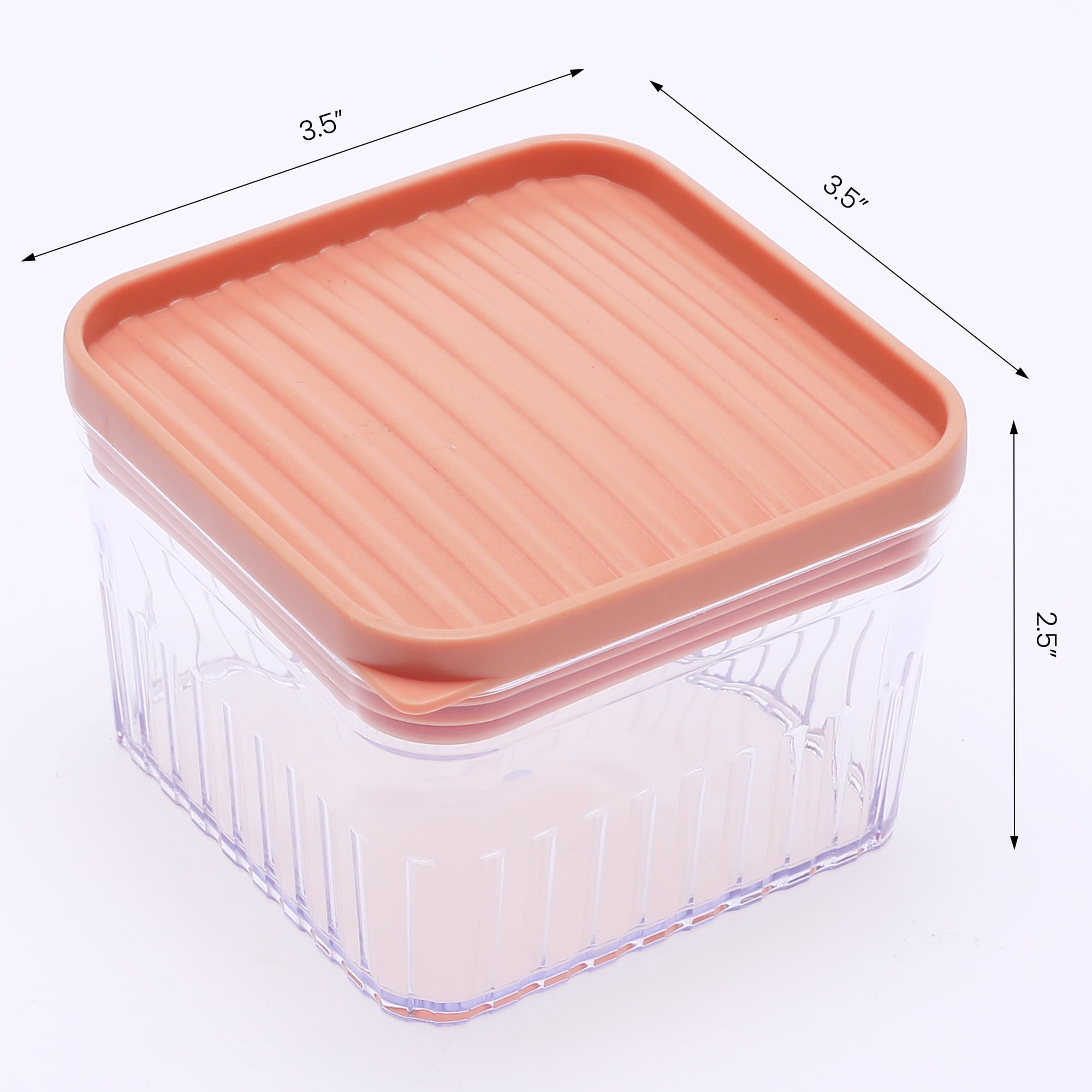 Unique Bargains 5 Pcs Airtight Food Storage Containers for Pantry Organization 10 oz Light Orange