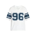 thumbnail image 5 of No Boundaries Mesh Sweater Knit Football Jersey Inspired Shirt with Short Sleeves, Men's XS-3XL, 5 of 5