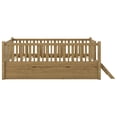 thumbnail image 6 of Euroco Wood Twin Size Platform Bed with Trundle, Guardrail Bed for Kids Teens Toddler, Walnut, 6 of 14