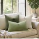 thumbnail image 3 of Fundas de almohada para sofá en verde olivo, juego de 2 fundas de almohada cuadradas suaves de chenilla decorativas estilo granja para sofá, sala de estar, cama, 3 of 4