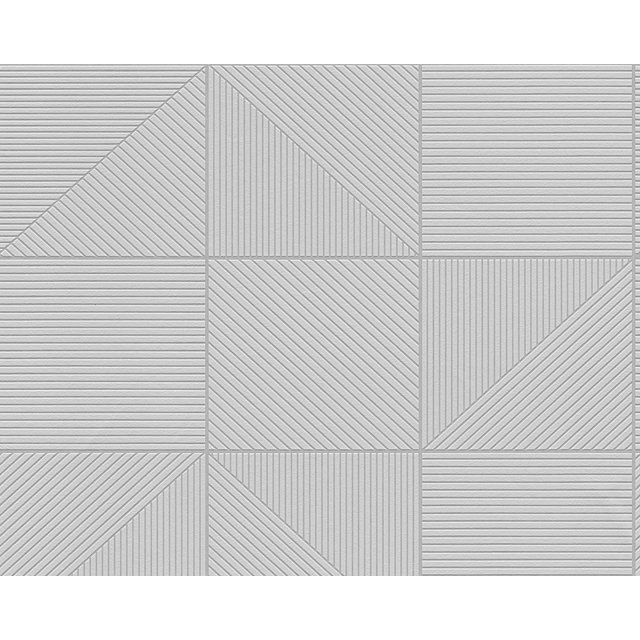 AISSLINGER - Vintage Carreaux Pierre Bois Moderne Gris Lignes Papier Peint Rouleau