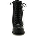 thumbnail image 4 of Soda Women's Malia Combat Boot (Black (PU), numeric_7), 4 of 4