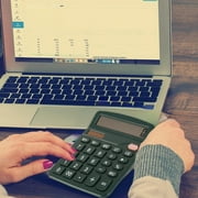 آلة حاسبة أساسية ذات وظيفة قياسية Esulomp، آلة حاسبة لسطح المكتب للأرقام مع شاشة Lcd كبيرة وزر حساس، آلة حاسبة لسطح المكتب للمكتب والمنزل والمدرسة (أسود)