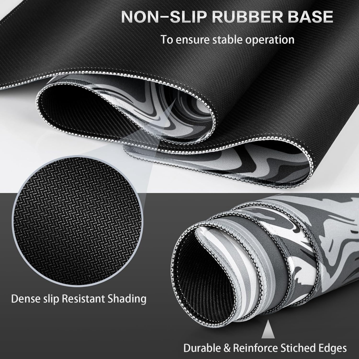 Gaming Mouse Pad, Fluid Pattern Mouse Pad 35.4x15.7inch Large Extended Computer Mouse Mat Keyboard Full Desk Mousepad for Gaming, Office, Home