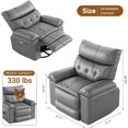 thumbnail image 3 of Twister.CK Oversized Electric Recliner Chair for Adults, PU Leather Rocker Recliner, 360 Degree Swivel Lounge Chair, Modern Massage Single Sofa Chair for Living Room Bedroom, Gray, 3 of 8