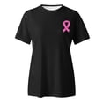 thumbnail image 4 of Yuanlong Womens T-Shirts Regular Short Sleeve Round Neck Ribbon Pattern Tee Shirts Cancer Awareness Blessing Ladies Tops, 4 of 5