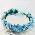 thumbnail image 2 of Uooqdmx Flower Crown, Flower Headband, Flower Girl Hair Accessory, Women Hair Accessories Ladies Girls Headwear, Floral Headpiece, Blue One Size, 2 of 2