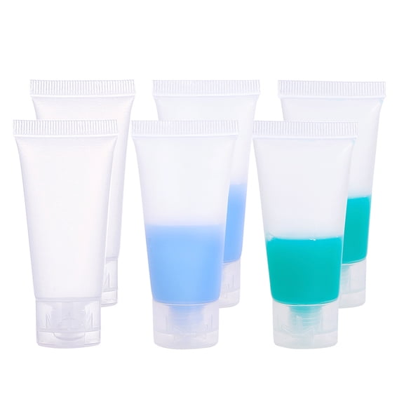30 Pack 20ml/0.67oz Clear Empty Tubes Clear Squeezable Cosmetic Containers Refillable Plastic Tubes for Shampoo Facial Cleanser Makeup Sample