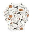 thumbnail image 7 of Kogui Halloween Pjs Kids 2-Piece Cute Ghost Pumpkin Print Soft Sleepwear Set Long Sleeve Kids Pjs 7T 8T (Light Gray,7-8 Years), 7 of 7